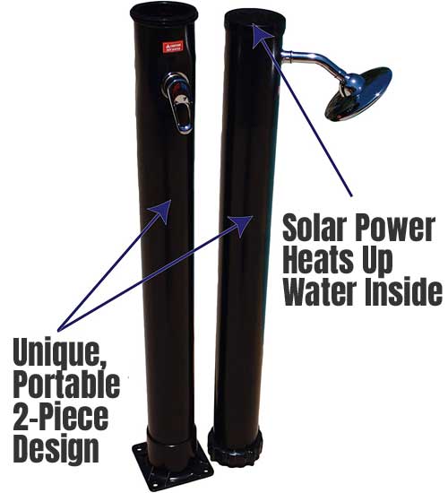2-Piece Portable Solar Shower Design