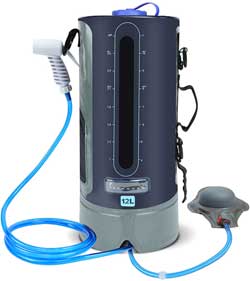 Portable Solar Shower for Van Camping - with Foot Pump
