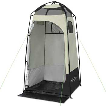 Camping Shower Tent with Stakes, Tie Down Straps and Ventilation, Can Support Solar Shower Bag