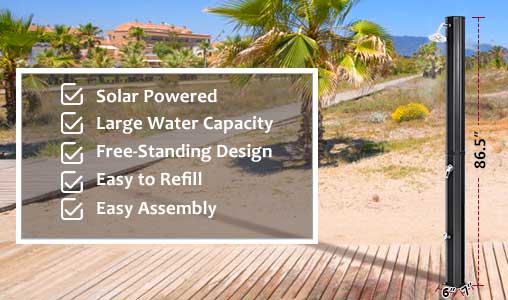 Freestanding Solar Shower Features and Dimensions