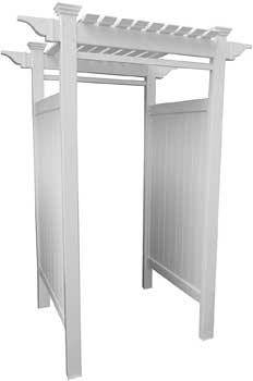 White Vinyl Oceanside Outdoor Shower Enclosure Kit