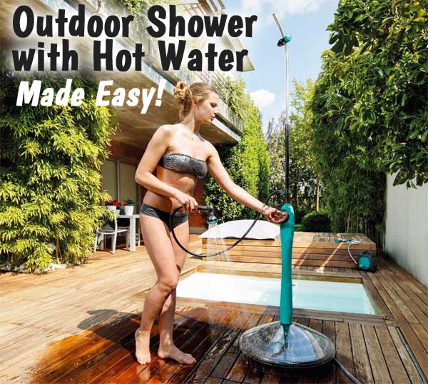 Outdoor Shower with Hot Water - Made Easy with Solar