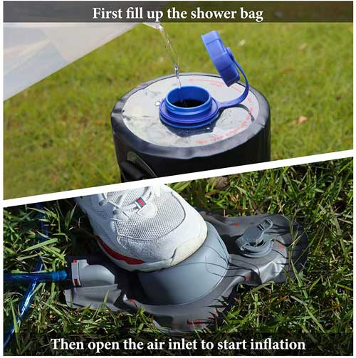 Instructions on How to Use a Camping Shower with Foot Pump