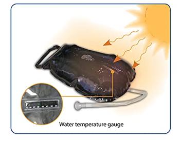 Sun Heating Shower Bag with Thermostat Gauge