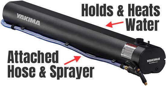 Yakima RoadShower 7G Pressurized Water Tank with Attached Shower Hose and Sprayer
